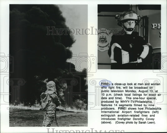 1990 Press Photo Scenes from "Fire!" broadcast on PBS-TV August 13. - nob10649 - Historic Images