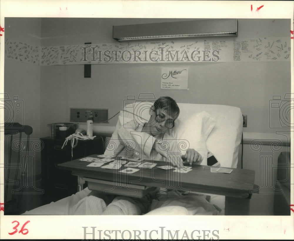 1985 Press Photo Heart transplant patient Robert Matthew Fletcher - nob11057 - Historic Images