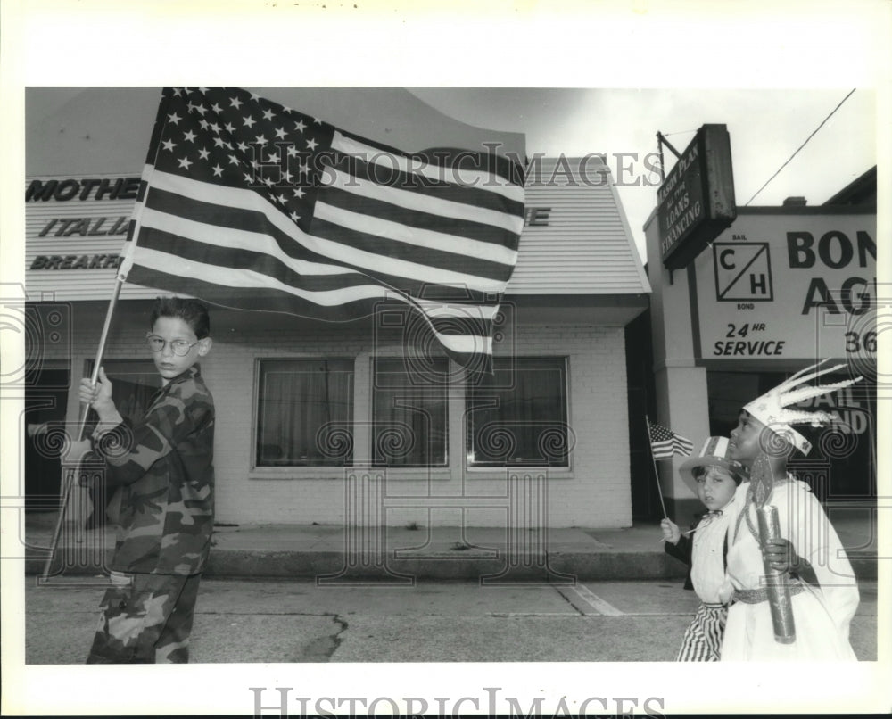 1992 Press Photo Amelia Day Care Center&#39;s Annual 4th of July Parade in Gretna - Historic Images