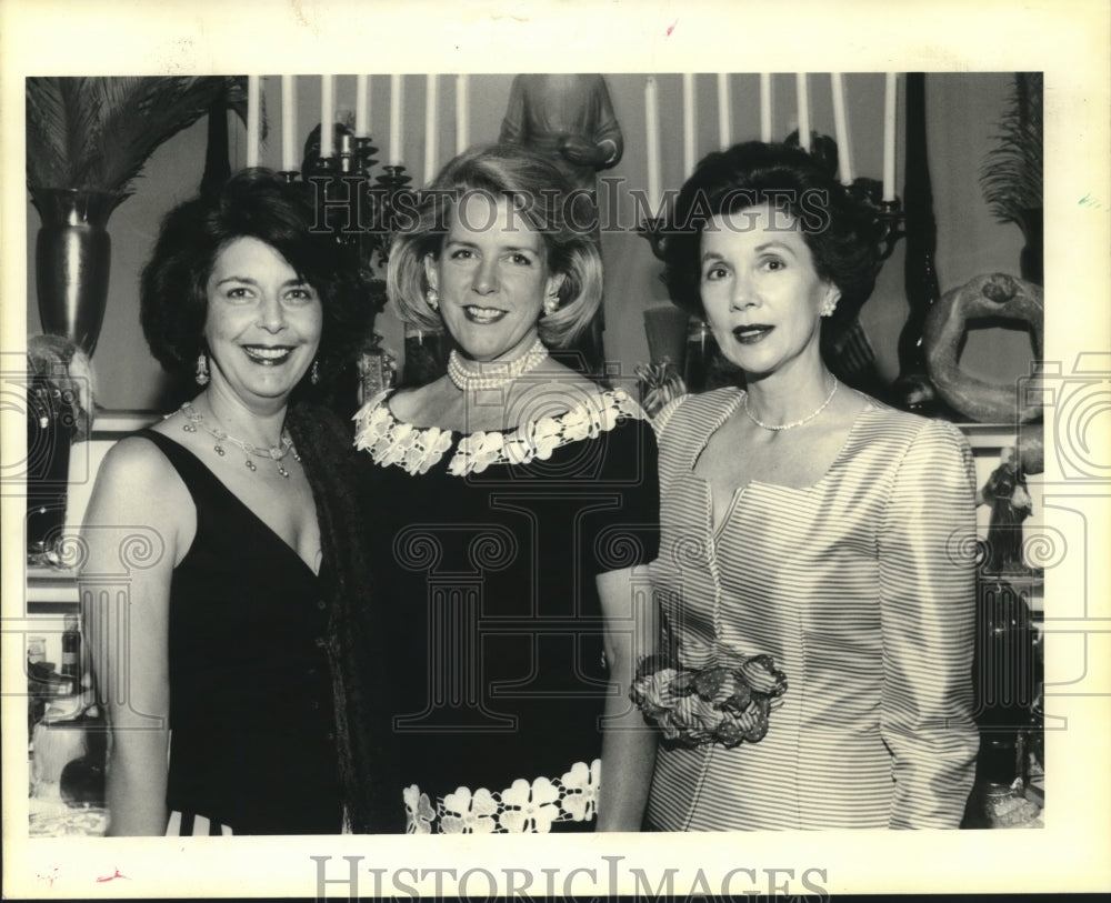 1993 Press Photo Sandra Pulitzer, Anne Fitz-Hugh, Susan Gundlach at Art in Bloom - Historic Images