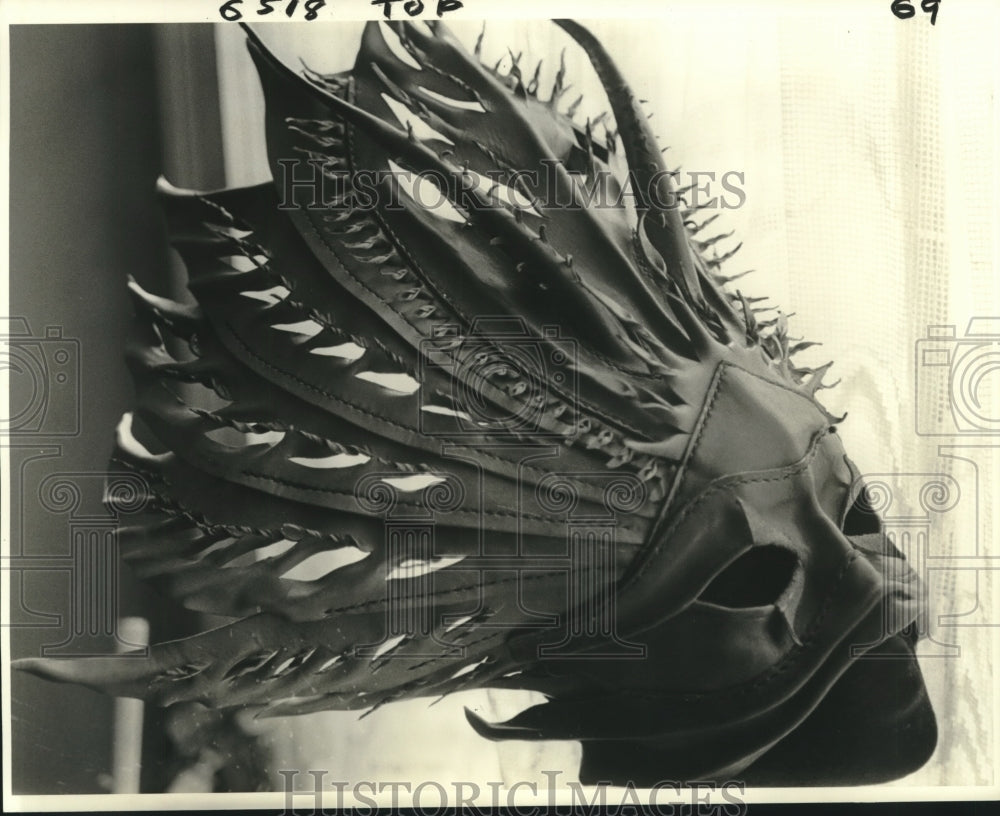 1981 One of John Flemming&#39;s intricately designed masks. - Historic Images