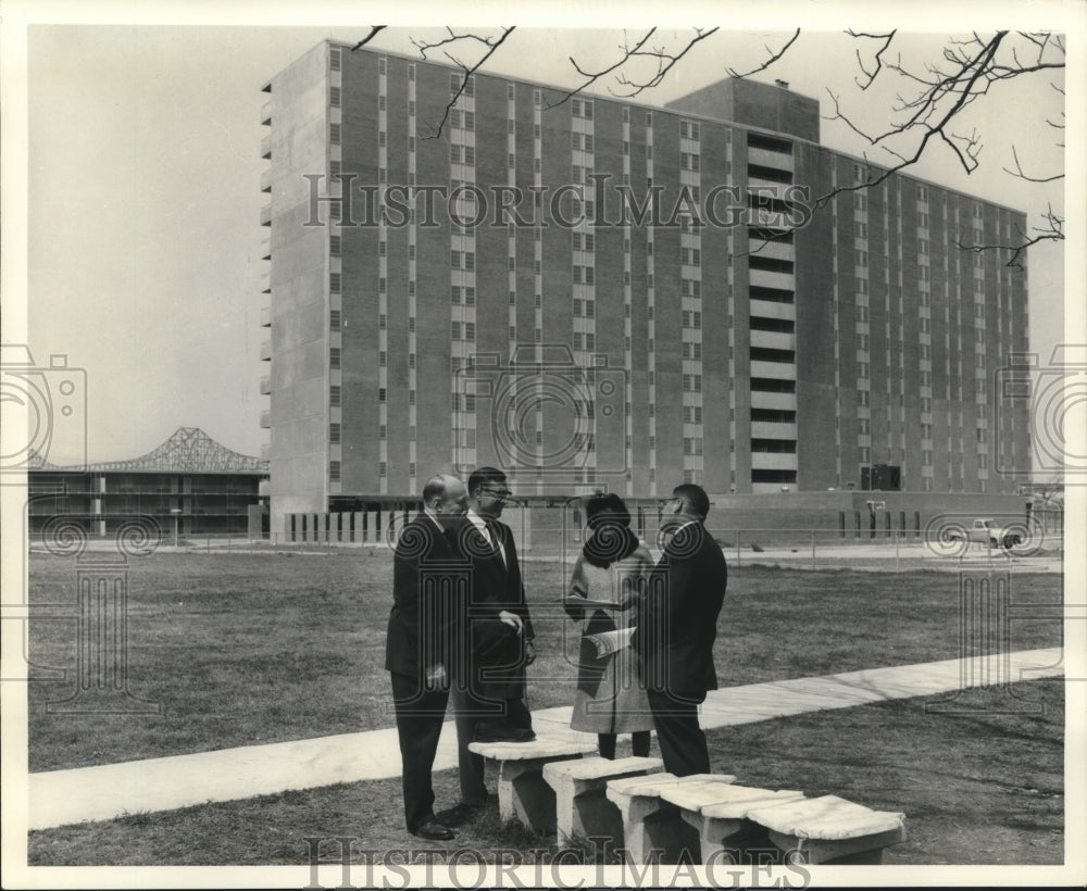 1966 Press Photo Officials in front of the Fischer Housing Project - nob11374 - Historic Images