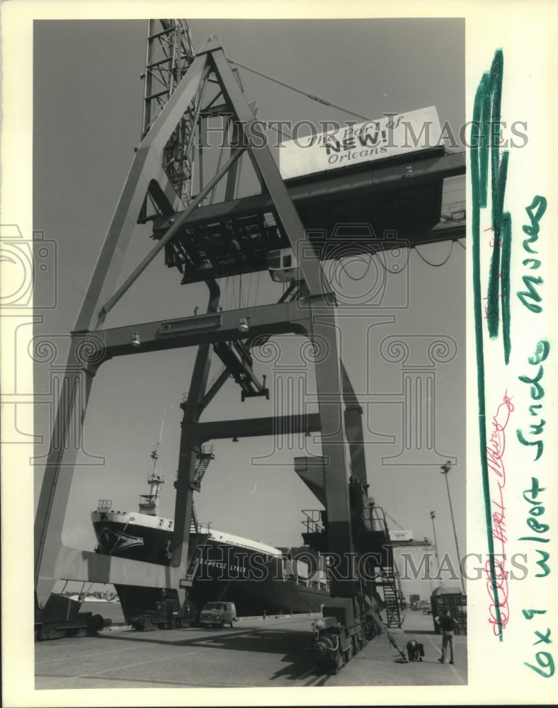 1990 Press Photo Container cranes at New Orleans Marine Contractors Terminal. - Historic Images