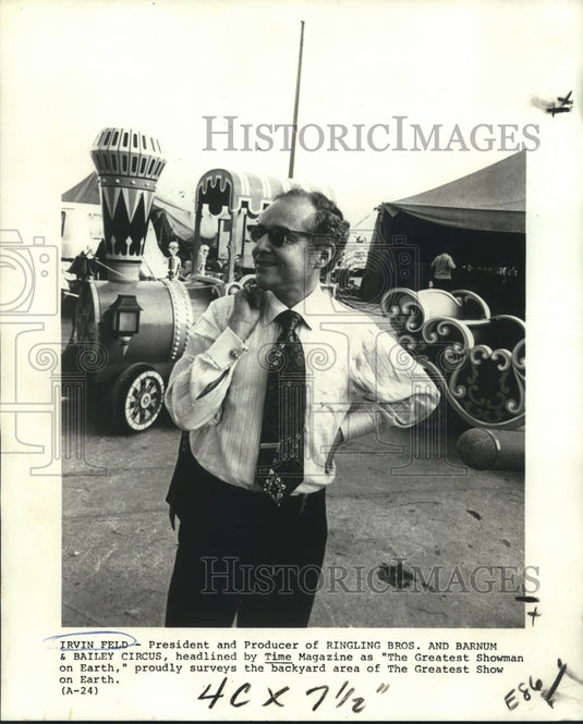 1975 Press Photo Irvin Field of Ringling Bros and Barnum & Bailey Circus. - Historic Images