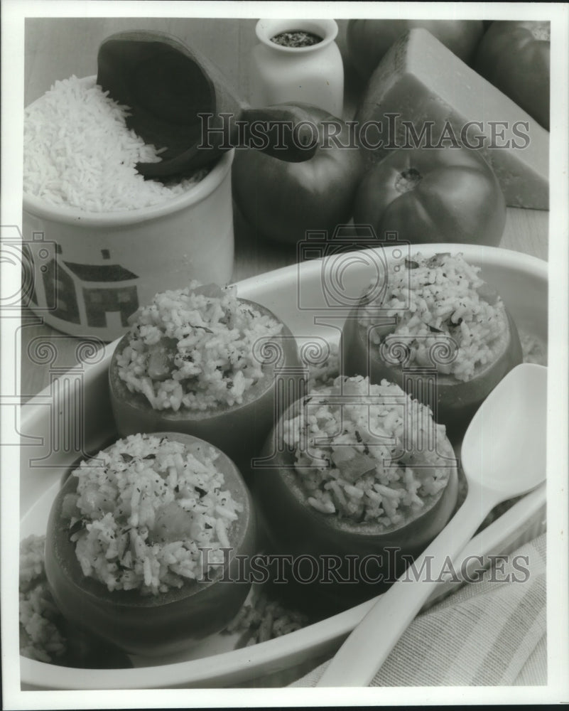 1991 Press Photo Tomatoes and rice - Historic Images