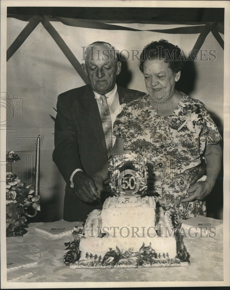 1964 Mr. and Mrs. Victor Fouguet celebrate 50th wedding anniversary - Historic Images