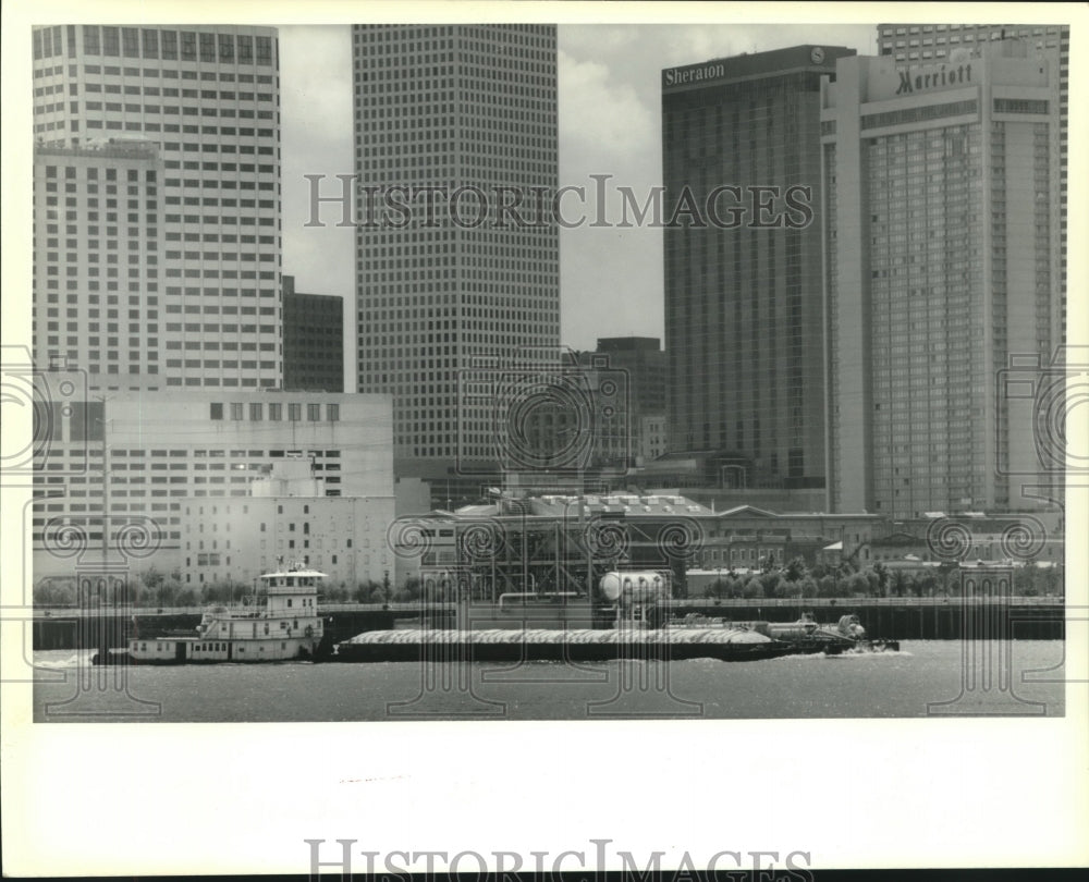 1991 Press Photo Construction of Freeport-McMoRan in the Gulf of Mexico - Historic Images