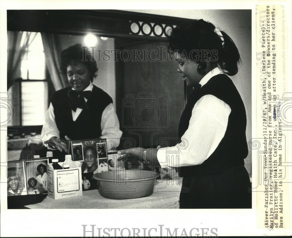 1987 Press Photo Marilyn Frazier, owner of the Holistic Home Health Care, Inc. - Historic Images