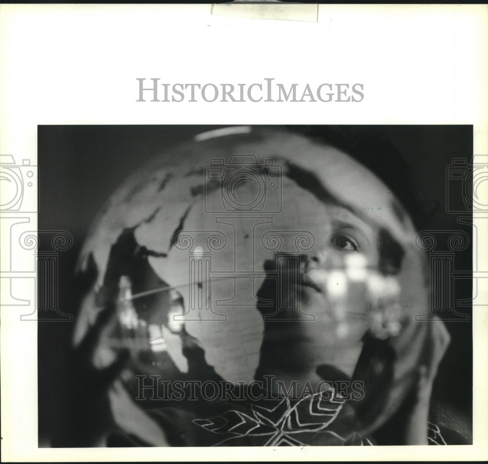 1990 Press Photo Rebecca Darcey student at Franklin Elementary School - Historic Images