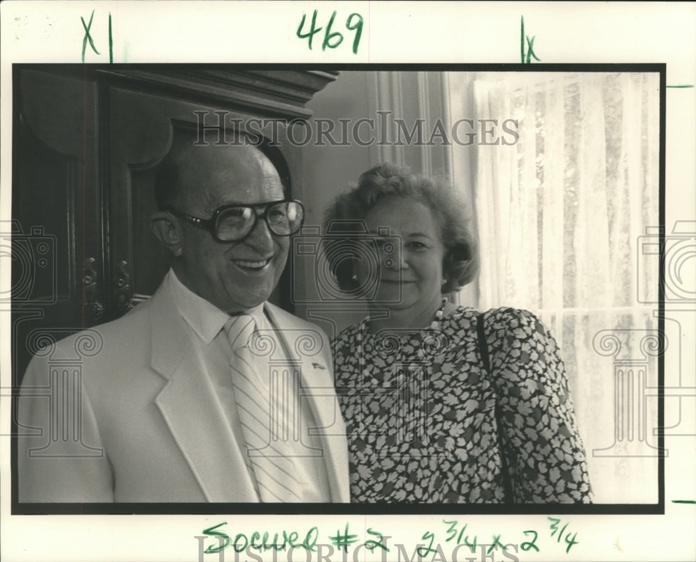 1990 Press Photo Dr. Charles Foti, Sr. &amp; Paule Kulas, the Bastille Day Committee - Historic Images