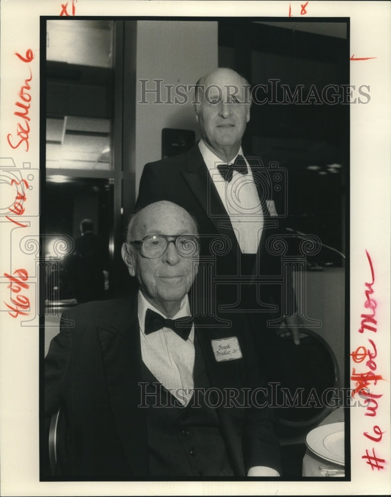 1991 Press Photo Frank Friedler, Sr. and Roger Bissinger at Judah Touro Dinner - Historic Images