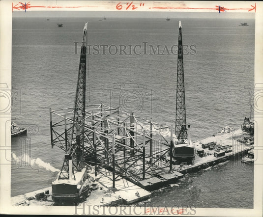 1967 Press Photo Construction of Freeport Sulphur Company's new offshore mine - Historic Images