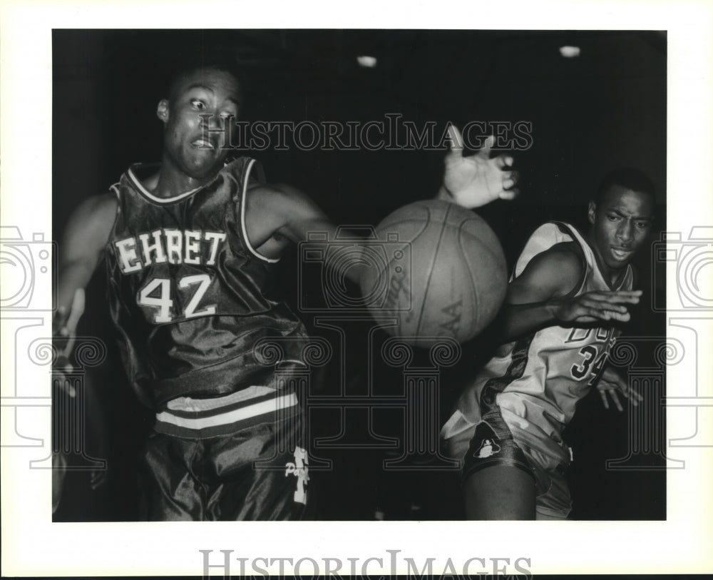 1991 Press Photo Ehret versus West Jeff&#39;s basketball game - Historic Images