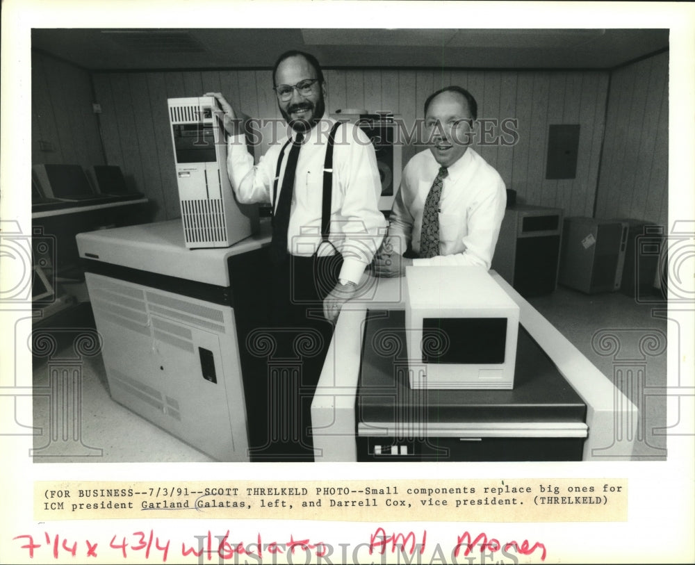 1991 Press Photo Garland Galatas and Darren Cox, ICM executives - Historic Images