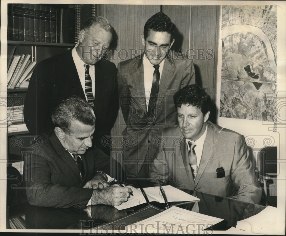 1964 Officials at contract signing, Jefferson Parish Court House-Historic Images