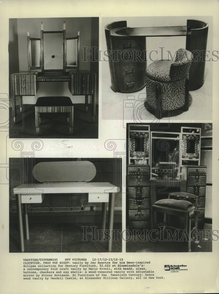 1986 Press Photo Various desk styles, all available in New York - Historic Images