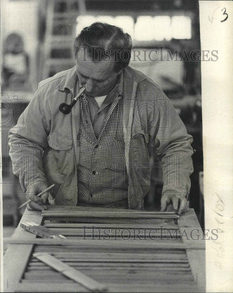 1974 Press Photo Vincent Gagliano, Gagliano Builder &amp; Cabinet Works - nob14860 - Historic Images