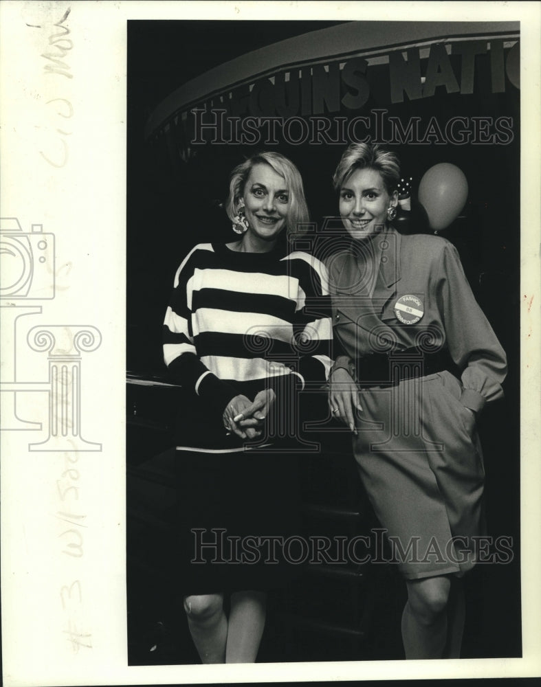 1988 Press Photo Fashion Mannequins - Carol Cave McColgin and Stephanie Gaethe - Historic Images