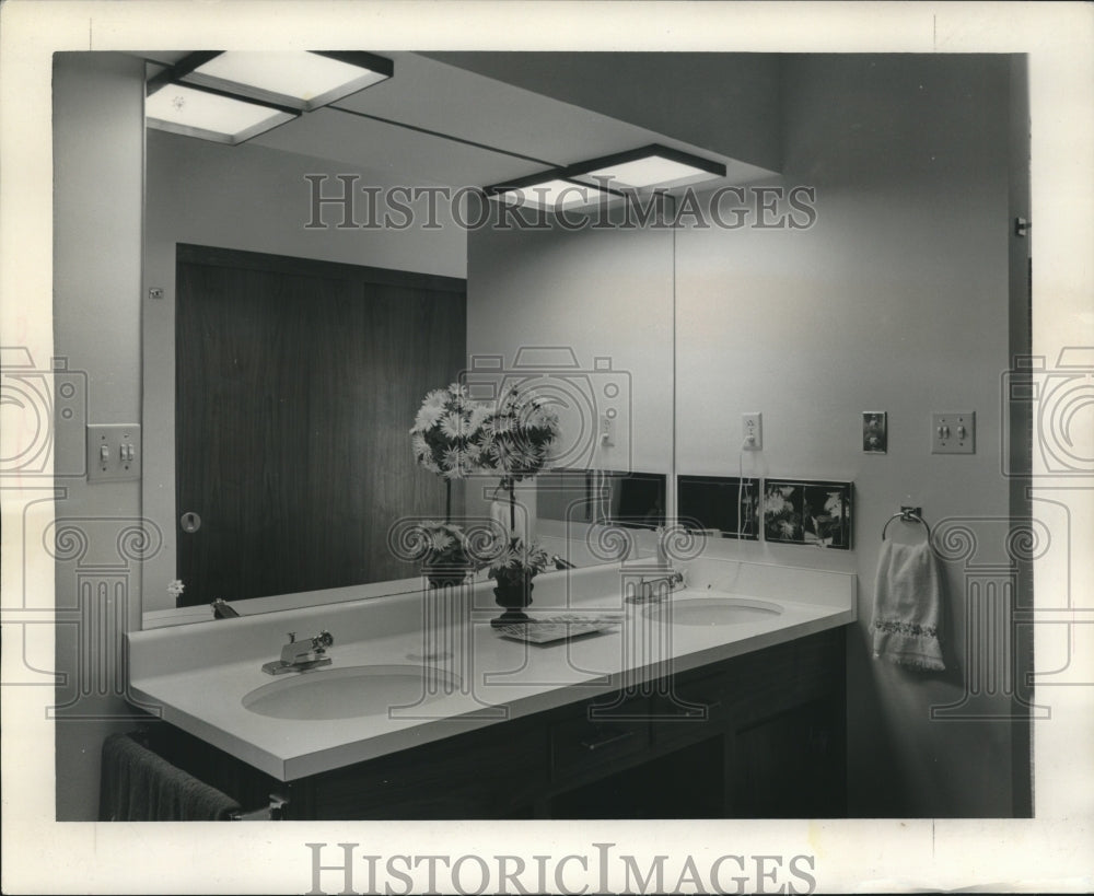 1965 Walnut cabinets &amp; formica counters, Mr. and Mrs. Sidney Larson - Historic Images