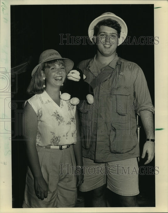 1991 Press Photo Lorie Guarisco & Sean Gautreaux at Aimee Bayle Debutante Party - Historic Images