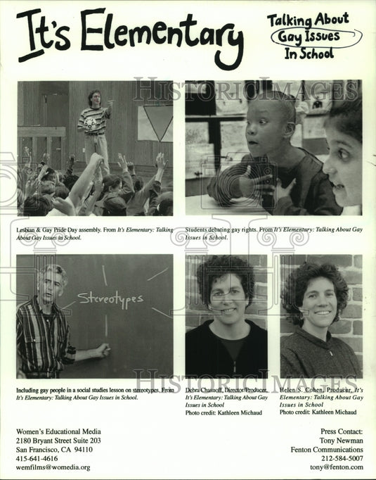 1999 Press Photo It's Elementary- Talking About Gay Issues in School - Historic Images