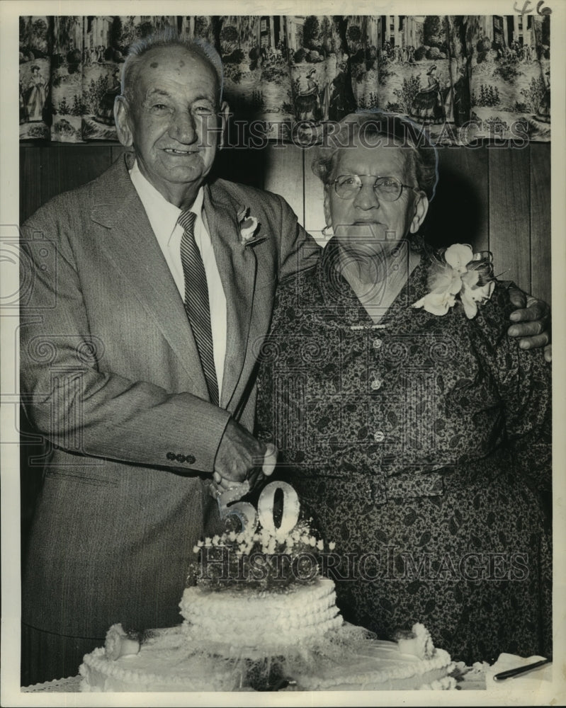 1964 Press Photo Mr. &amp; Mrs. Charles Gausepohl celebrate 50th wedding anniversary - Historic Images