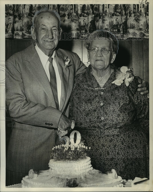 1964 Press Photo Mr. & Mrs. Charles Gausepohl celebrate 50th wedding anniversary - Historic Images