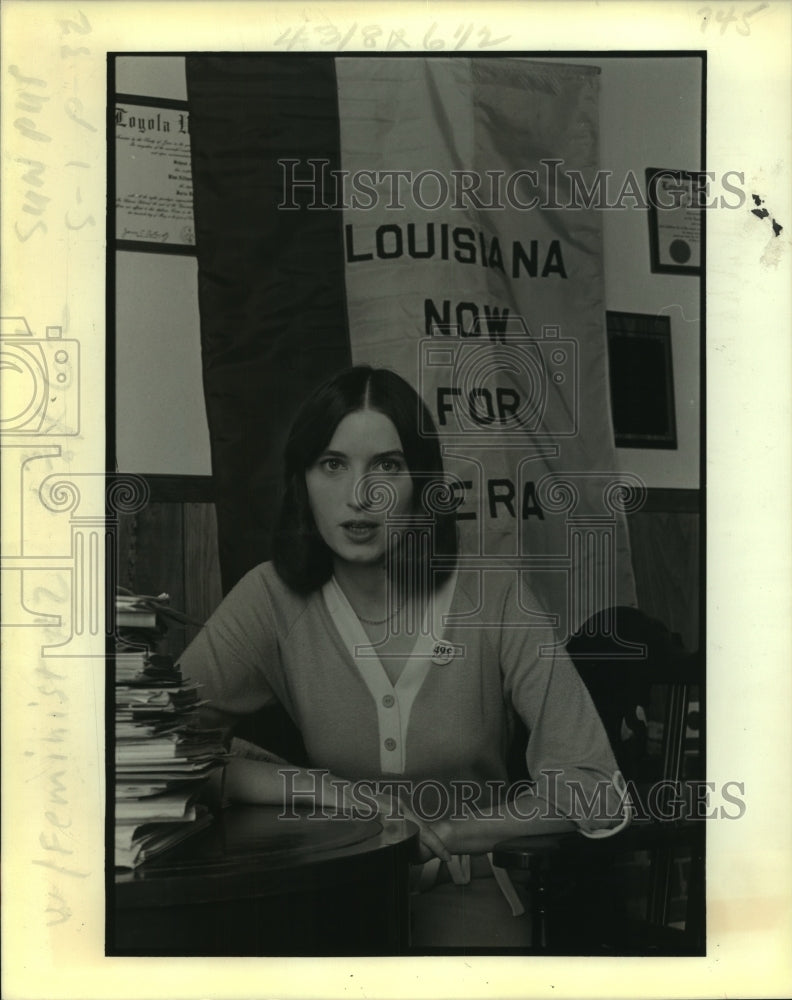 1980 Press Photo Kim Gandy, president Louisiana National Organization for Women - Historic Images