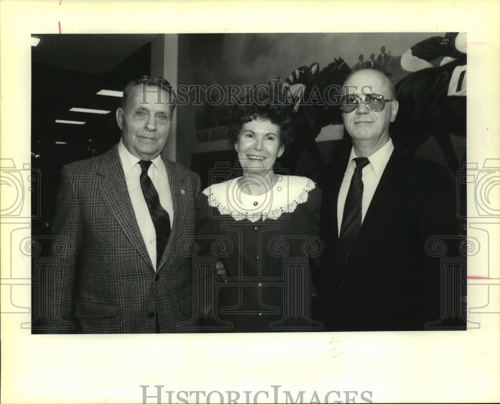 1992 Press Photo Claude Gaudin, Jeannette and Roy Allain at Ozenam benefit. - Historic Images