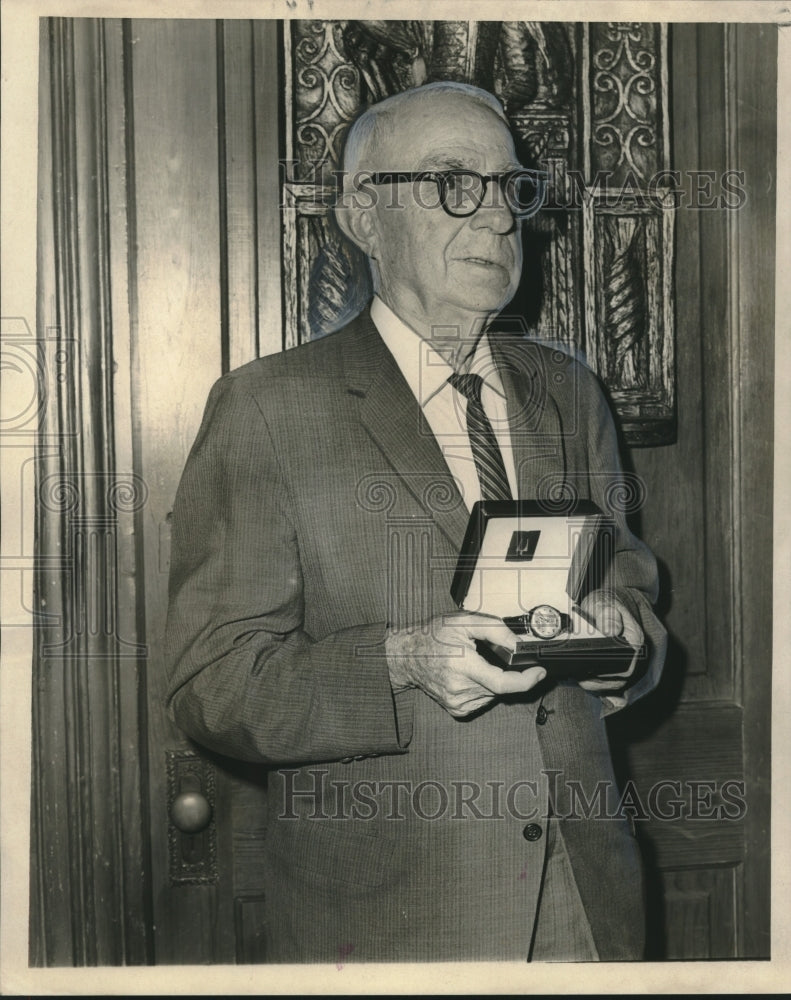 1967 Press Photo Captain John Gazave honored by police department with watch-Historic Images