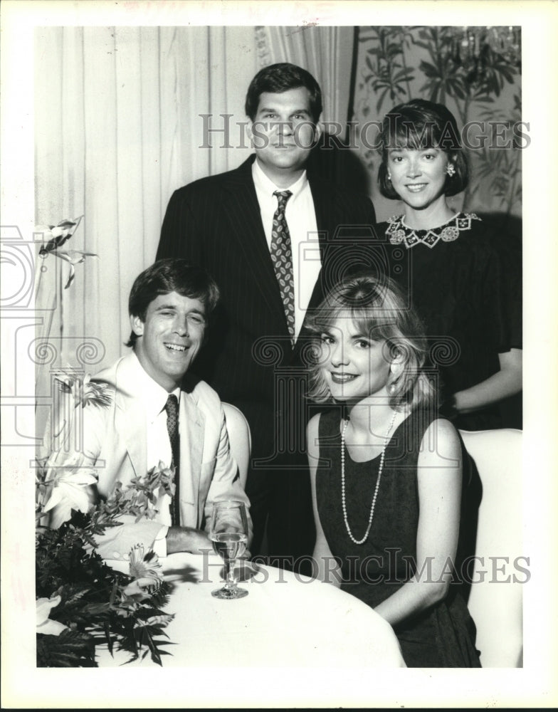 1993 Press Photo Rob &amp; Cassie Worley with Clay &amp; Wendy Geary at debutant event - Historic Images