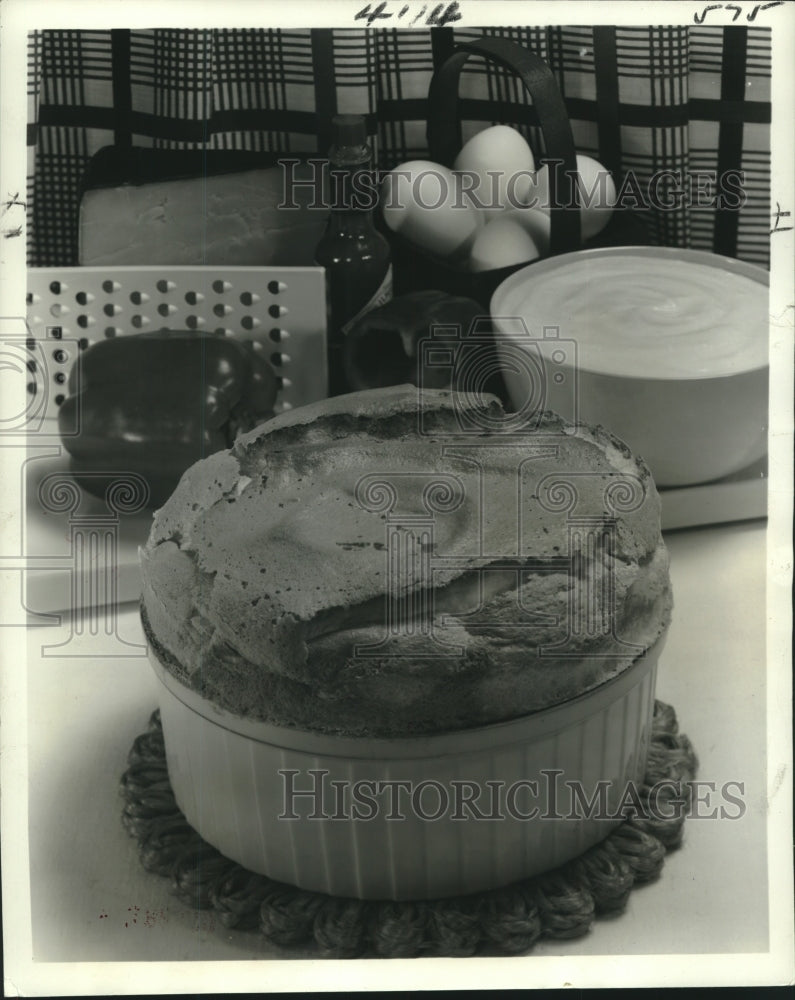 Press Photo Cheese &#39;N Pepper Souffle, Recipe - Historic Images