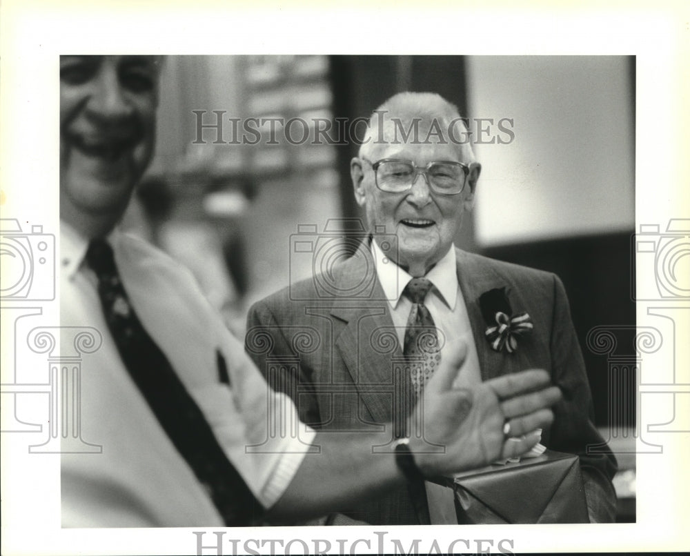 1995 Press Photo Roy Gardner&#39;s 100th birthday at Kenner Presbyterian Church - Historic Images