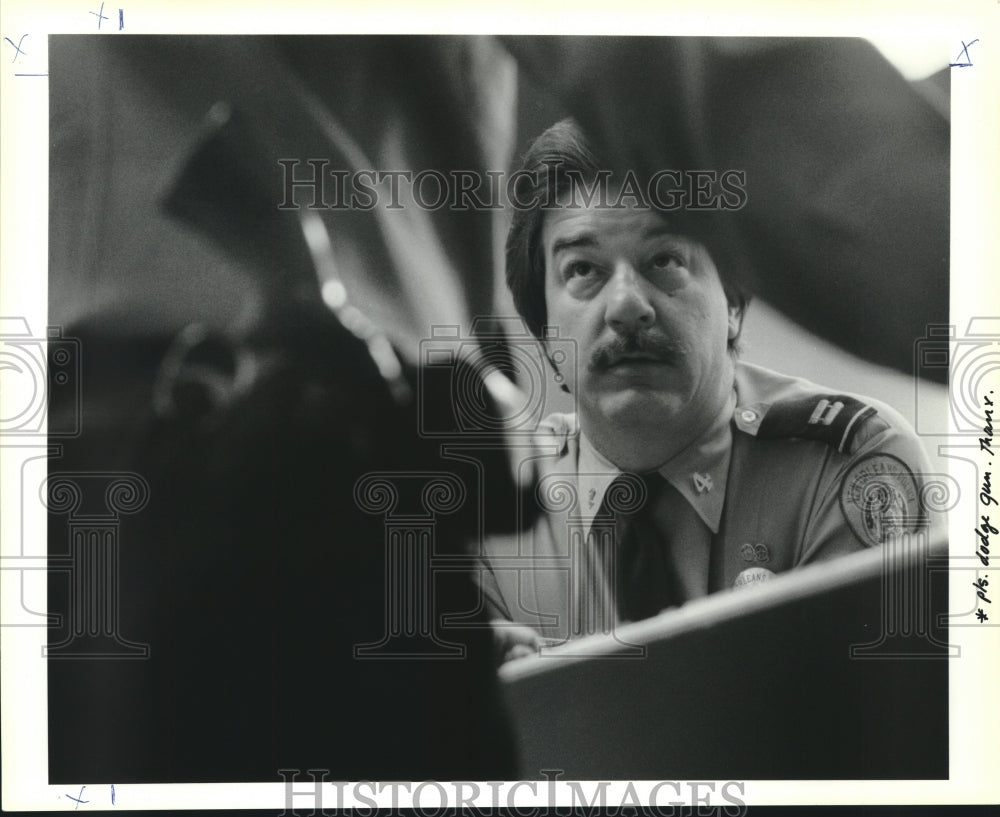 1993 Press Photo Captain Anthony Genovese with another Algiers police officer - Historic Images