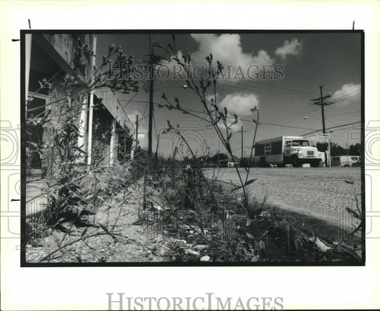 1991 Press Photo Weeds & litter along General Meyer Avenue in Algiers - Historic Images