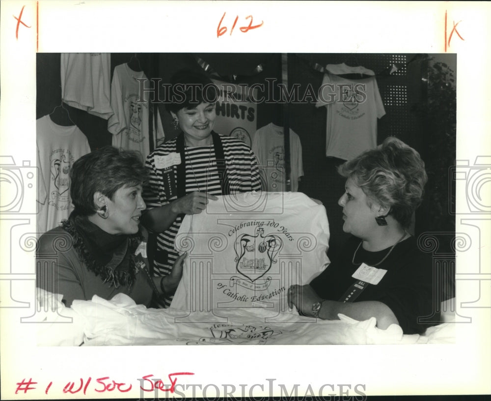 1991 Press Photo Paulette Gamard and others at Holy Name 100th Anniversary - Historic Images