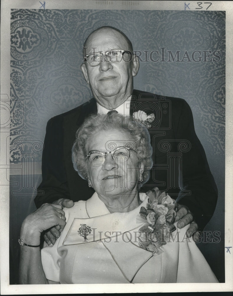 1967 Press Photo Mr. &amp; Mrs. John L. Gaskins, celebrate 50th wedding anniversary - Historic Images