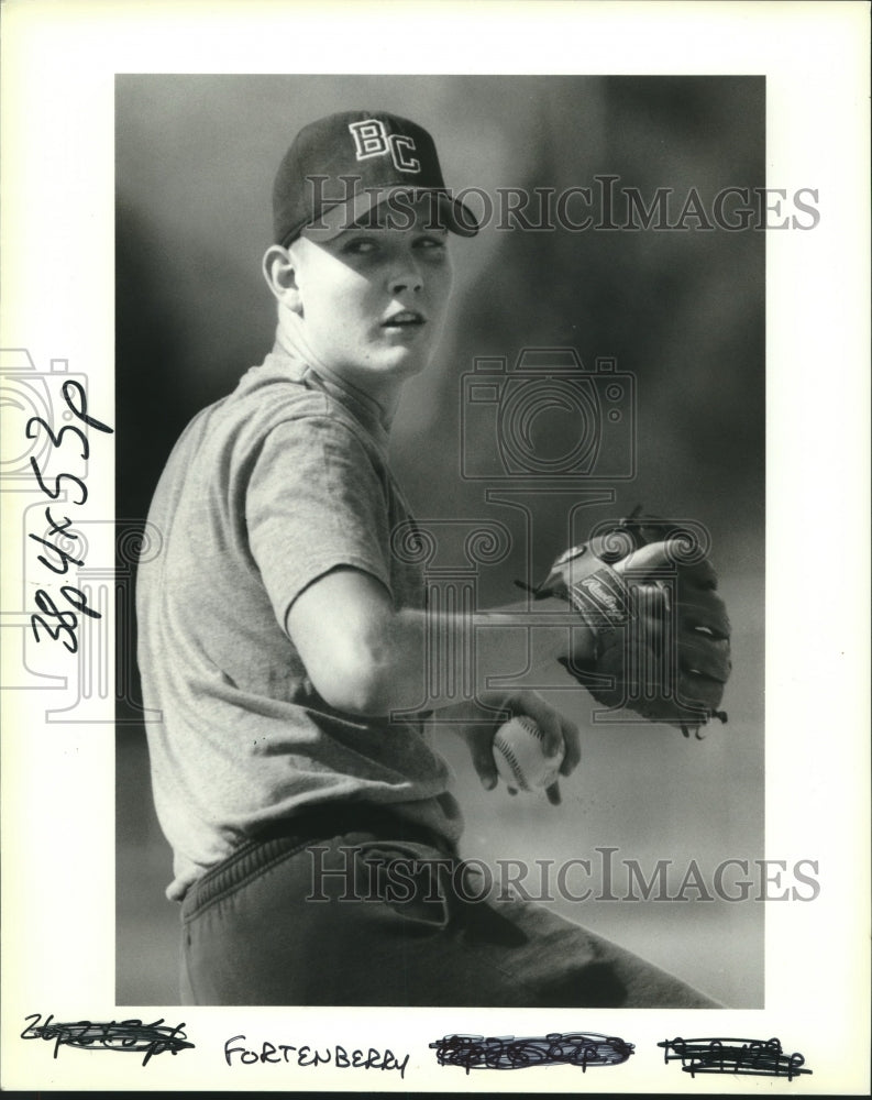 1994 Press Photo Belle Chase H.S. &quot;Cardinals&quot; pitcher Jason Fortenberry - Historic Images