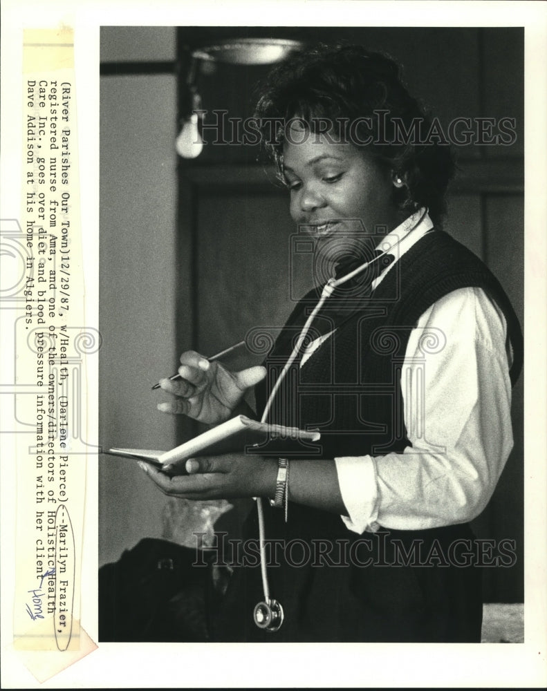 1987 Press Photo Marilyn Frazier, Holistic Home Health Care - Historic Images