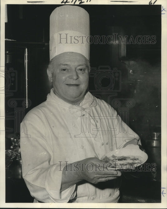 1974 Press Photo Chef Casare Gosi, master at Gritti Palace Hotel in Venice - Historic Images