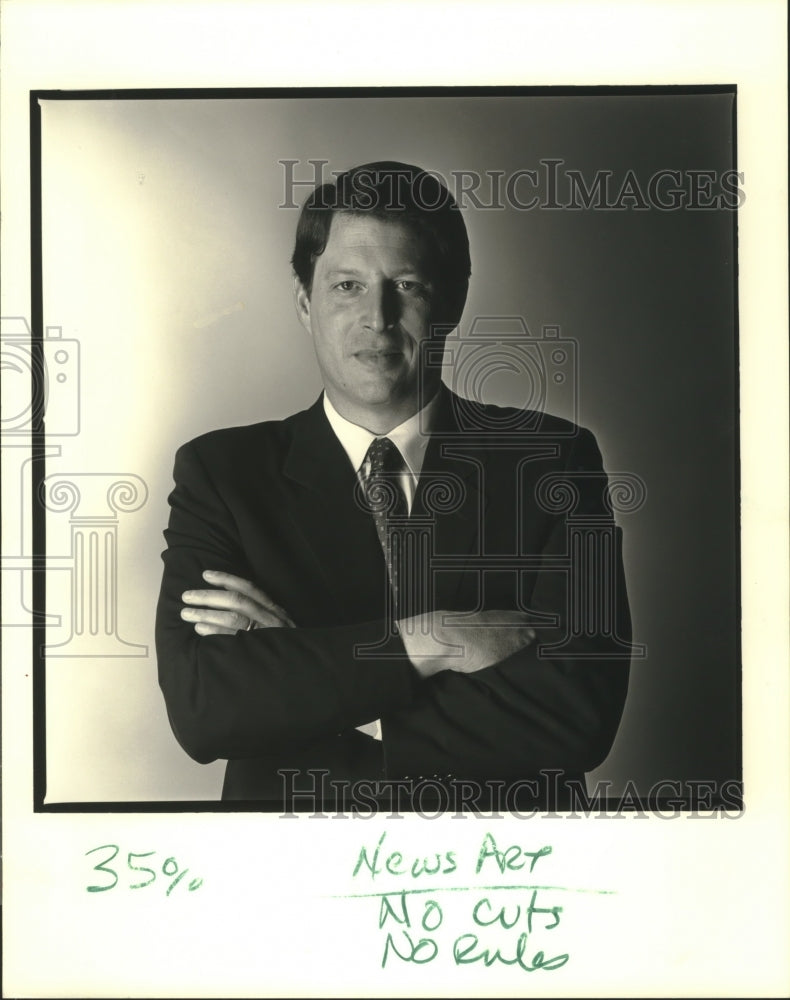 1987 Press Photo Democratic presidential candidate Albert Gore. - Historic Images