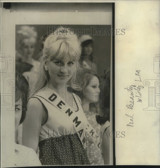 1966 Press Photo Bitte Kleinert, Miss Denmark, Miss Universe Contest - Historic Images