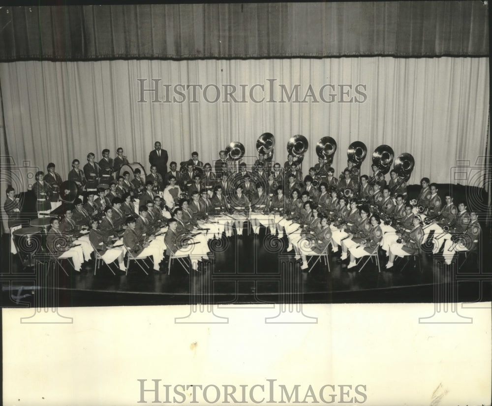 1966 Press Photo Fortier Senior High Band, with Peter Dombourian - nob19585 - Historic Images