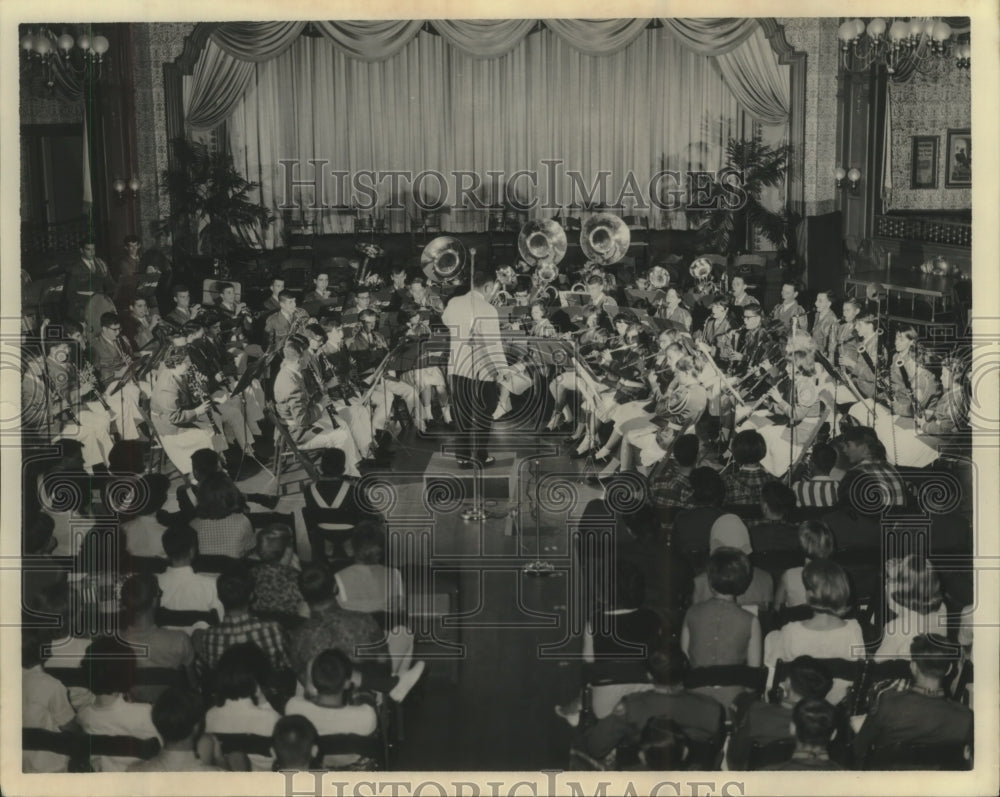 1965 Alcee Fortier Senior High School Band playing at recital - Historic Images