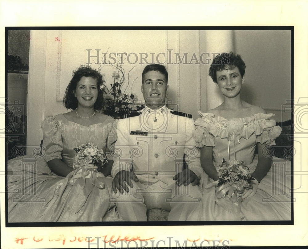 1990 Press Photo Madeline Gorman, David Hughes during Spring Fiesta - Historic Images