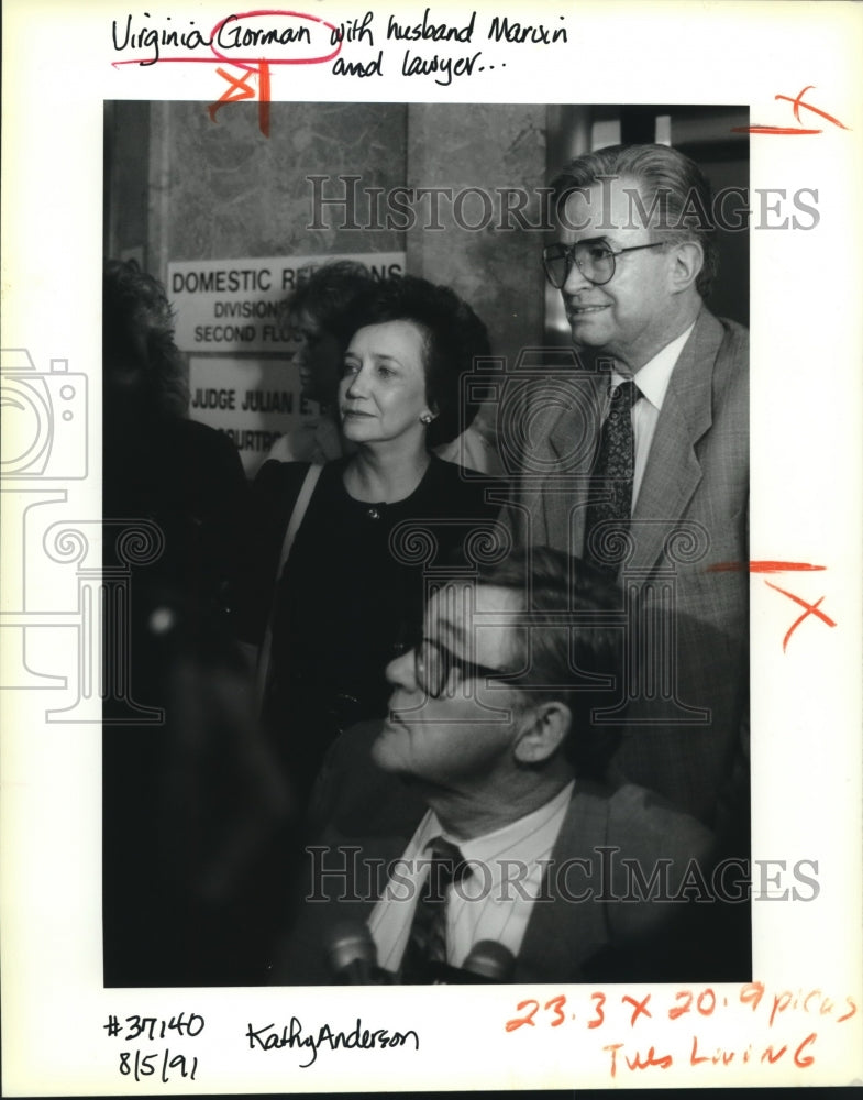 1991 Press Photo Virginia Gorman with husband Marvin and lawyer - nob20247 - Historic Images