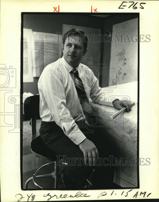 1982 Press Photo Michael D. Greenlee, GHR vice president and head of exploration - Historic Images