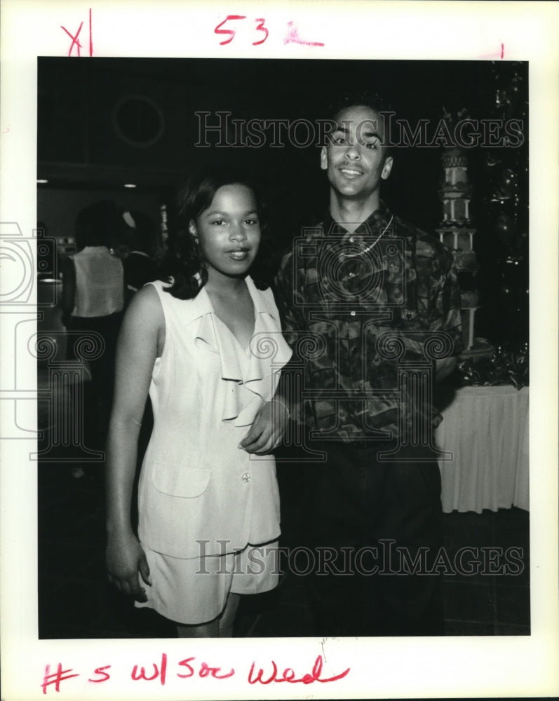 1993 Press Photo Christy Gerdes &amp; Brett Bevrotte attending a Sweet 16 Party - Historic Images