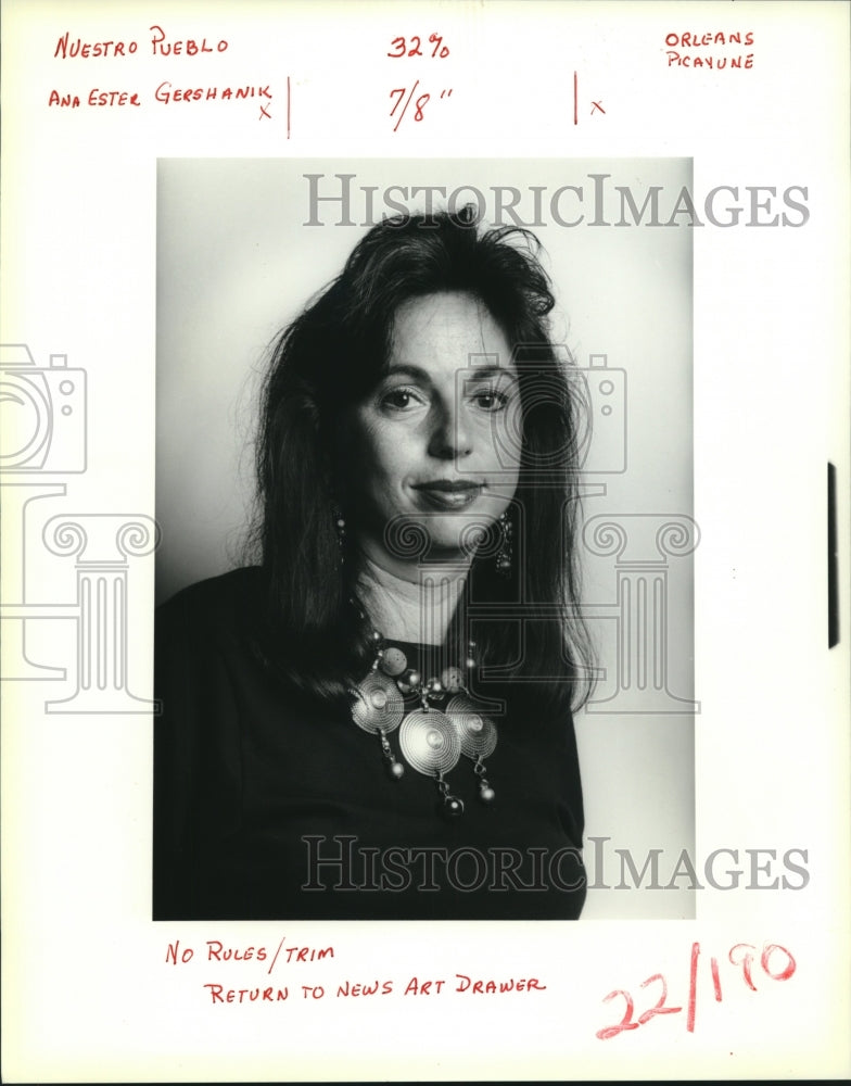 1989 Press Photo Ana Ester Gershanik, Nuestro Pueblo - Historic Images