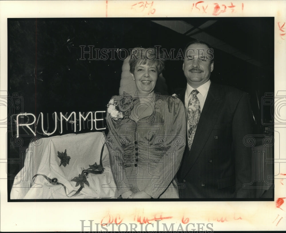 1990 Press Photo Ellen Guidry and Frank Golimi at a Rummel benefit. - Historic Images